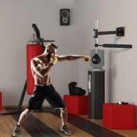 Boxgestell Boxtraining Wandhalterung klappbar mit drehbarer Reflexstange Speedball höhenverstellbar für Jugendliche und Erwachsene