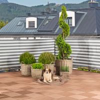 Balkonbl. SYLT 0,9x5m, grau/weiss