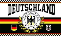 XXL Flagge DEUTSCHLAND 2 LORBEERKRANZ 250 x 150 cm mit 3 Messingösen