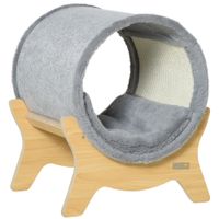 Katzenhöhle Katzenbett mit Regal Katzenhaus Katzenhütte mit Kratzunterlage Indoor Grau 41 x 40 x 47 cm