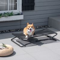 Hundeliege Outdoor erhöhtes Hundebett Haustierbett draußen Schwarz
