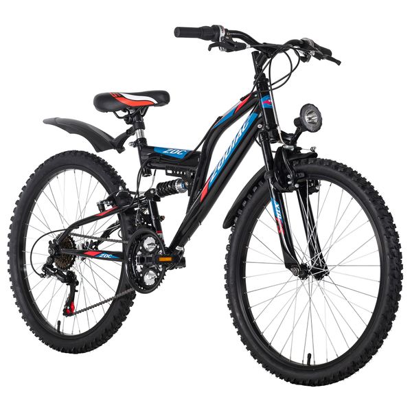 Kinderfahrrad Fully 24'' ATB Zodiac schwarz-rot RH 38 cm