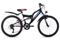 Kinderfahrrad Fully 24'' ATB Zodiac schwarz-rot RH 38 cm