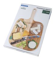Geschenkset Schneidebrett Teak inkl. Käsemesser