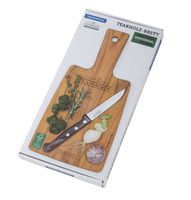 Geschenkset Schneidebrett Teak inkl. Universal Küchenmesser