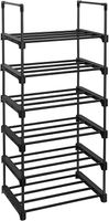 Schuhregal, 45x30x106cm, Schwarz