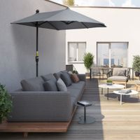 2 x 2 m Sonnenschirm Halbrundschirm Balkonschirm mit Halterung wasserdicht für Garten Terrassen Höfe 100% Polyester Dunkelgrau