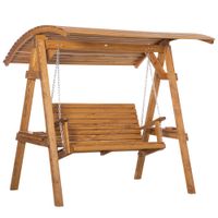Hollywoodschaukel Gartenliege 2 personen Schaukelbank Schaukel mit verstellbarem Dach Kiefernholz 189 x162 x 180 cm