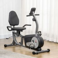 Liegeergometer Heimtrainer Fahrradtrainer mit LCD-Anzeige einstellbar Nutzergewicht bis 110 kg 8 stufig einstellbarem Magnetwiderstand Stahl ABS