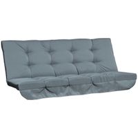 Auflagen-Set für Hollywoodschaukel 170 cm Stuhlkissen Schaukelauflage Sitzkissen Gartenschaukel Gartenpolster Rückenkissen Seitenkissen Dunkelgrau