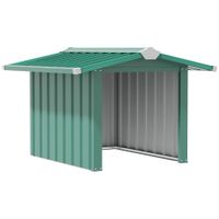 Mähroboter Garage Metall Überdachung für Rasenroboter Sonnen- & Regenschutz Rasenmäher Roboter Dunkelgrün 88 x 87 x 60 cm
