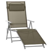 Sonnenliege Strandliege Gartenliege Relaxliege klappbar mit Kissen Strand Metall+Stoff Khaki 137 x 63,5 x 100,5 cm