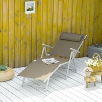 Sonnenliege klappbar mit Kissen Strand Metall+Stoff Khaki 137 x 63,5 x 100,5 cm