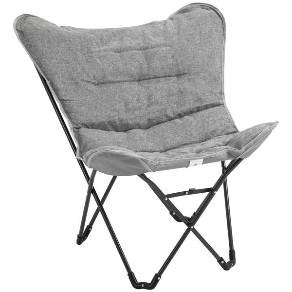 Campingstuhl tragbar klappbar max. Belastung 120 kg Hellgrau 88x74x84cm