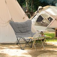 Campingstuhl tragbar klappbar max. Belastung 120 kg Hellgrau 88x74x84cm