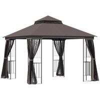 Gartenpavillon mit Doppeldach 3x3 Pavillon Gartenzelt Festzelt Kaffee
