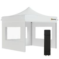 Faltpavillon Pavillon Gartenzelt mit Seitenwänden Pop-up-Zelt wasserdicht Gartenpavillon Weiß 300 x 300 x 320 cm