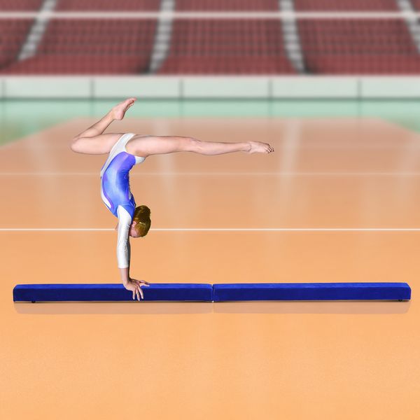 210 cm Schwebebalken Turnbalken Indoor Outdoor Balance Beam Klappbarer Turnbalken Balance Balken Balancierbalken bis 120 kg Blau