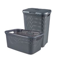 STYLE Wäschebox 60L + Wäschekorb 45L, anthrazit