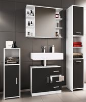 4-tlg. Badmöbelset Badezimmer Set "Zalo III" Schwarz