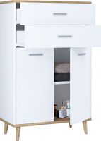 Highboard "Lindas" Weiß/Honig-Eiche