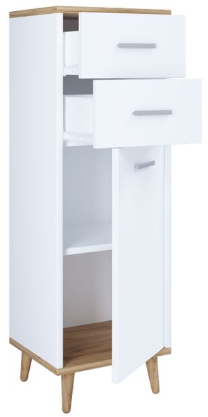 Midischrank "Landos" Weiß/Honig-Eiche