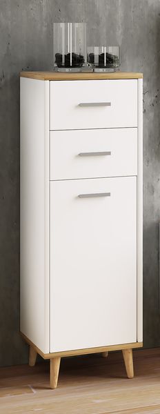 Midischrank "Landos" Weiß/Honig-Eiche