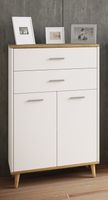 Seitenschrank "Landos" Weiß/Honig-Eiche