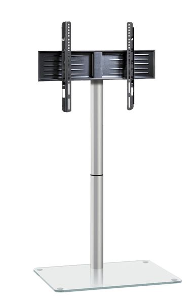TV-Standfuß "Alani" Silber/Klarglas