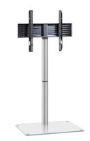 TV-Standfuß "Alani" Silber/Klarglas