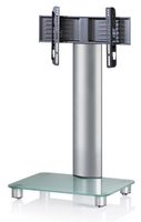 TV-Standfuß "Bilano" Silber/Mattglas