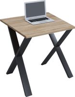 Schreibtisch "Lona" 80x80 X-Fußgestell Sonoma-Eiche/Schwarz
