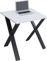Schreibtisch "Lona" 80x50 X-Fußgestell Weiß/Schwarz