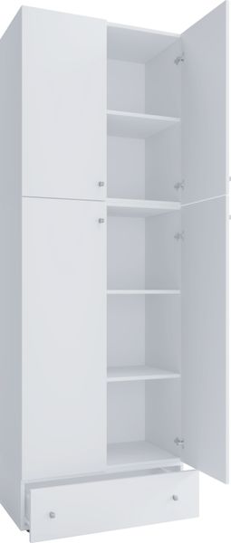 Büroschrank "Lona XXL" Drehtüren | Mit Schublade Weiß