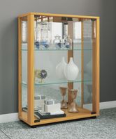 Standvitrine "Sintalo" mit Spiegel | Inkl. LED-Beleuchtung Buche