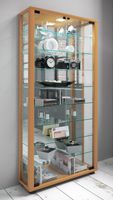 Standvitrine "Lumo Maxi" mit Spiegel Buche