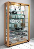 Standvitrine "Lumo Mini" mit Spiegel | Inkl. LED-Beleuchtung Buche
