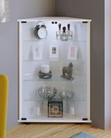 Standvitrine "Jecka" mit Beleuchtung Weiß