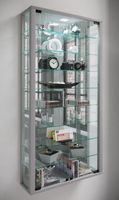 Wandvitrine "Vitrosa Maxi" mit Spiegel | Inkl. LED-Beleuchtung Silber
