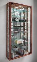 Wandvitrine "Vitrosa Maxi" mit Spiegel Kern-Nussbaum