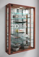 Wandvitrine "Vitrosa Mini" mit Spiegel | Inkl. LED-Beleuchtung Kern-Nussbaum