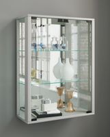 Wandvitrine "Udina" mit Spiegel Silber