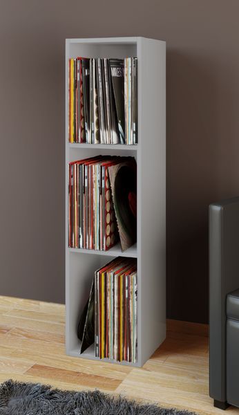 Schallplatten-Regal "Platto 3-Fach" Grau