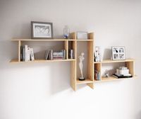 3er Wandregal-Set "Sirola Maxi" Honig-Eiche