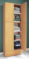 Kleiderschrank "Lona XXL" Drehtüren | Mit Schublade Buche