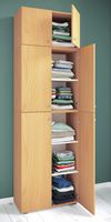 Kleiderschrank "Lona XXL" Drehtüren | Mit Aufsatz Buche