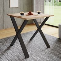 Esstisch "Xona" 80x80 X-Fußgestell Sonoma-Eiche/Schwarz