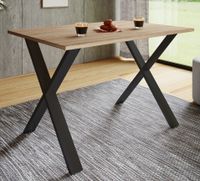 Esstisch "Xona" 110x80 X-Fußgestell Sonoma-Eiche/Schwarz