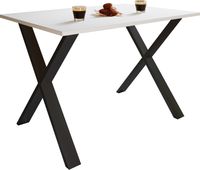 Esstisch "Xona" 110x50 X-Fußgestell Weiß/Schwarz