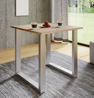 Esstisch "Xona" 80x80 U-Fußgestell Sonoma-Eiche/Silber